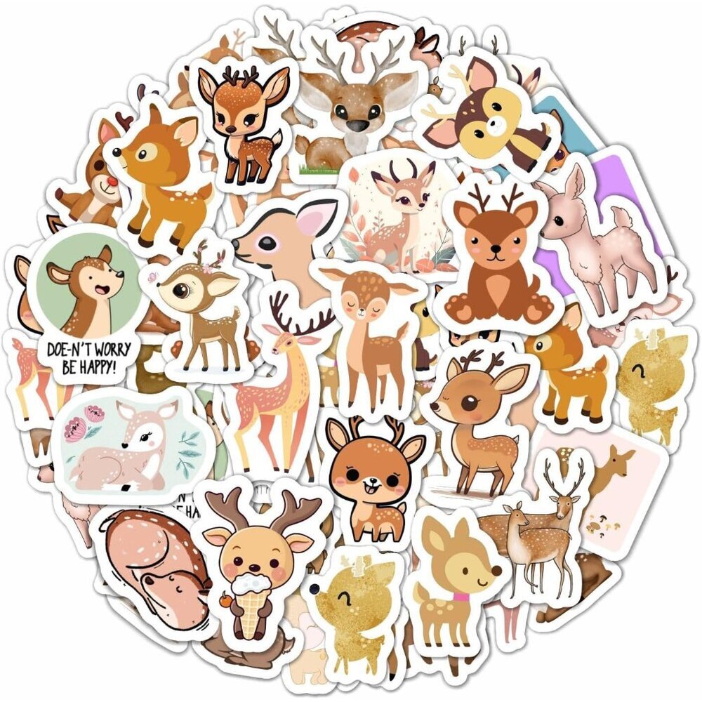 100 High-Quality Waterproof Deer Stickers for Personalized Crafting & Gifting